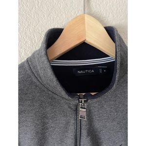 Nautica Long Sleeve 1/4 Zip Sweater, Grey (M)